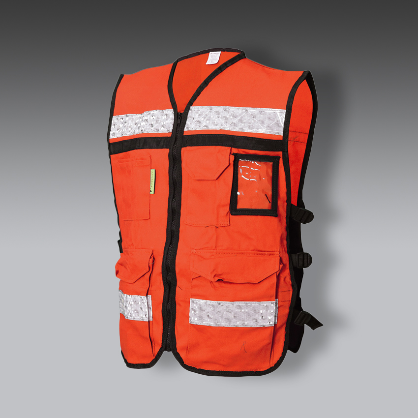chalecos para la seguridad industrial rescatista de gabardina modelo sr 2020ancr marca jyrsa