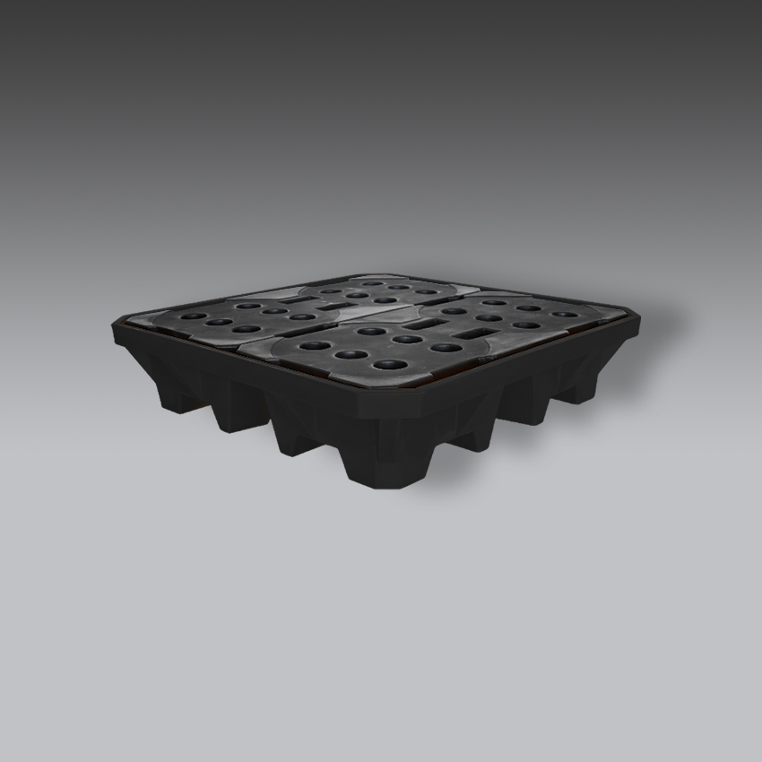 trajes para la seguridad industrial tarima antiderrame negro modelo t4 marca whale