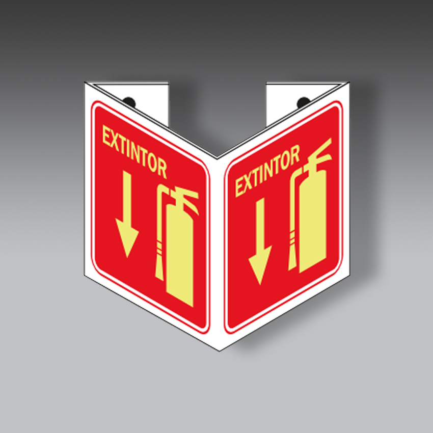letreros para la seguridad industrial extintor tipo omnidireccional 20x20cm modelo modelo 3 marca extinpar