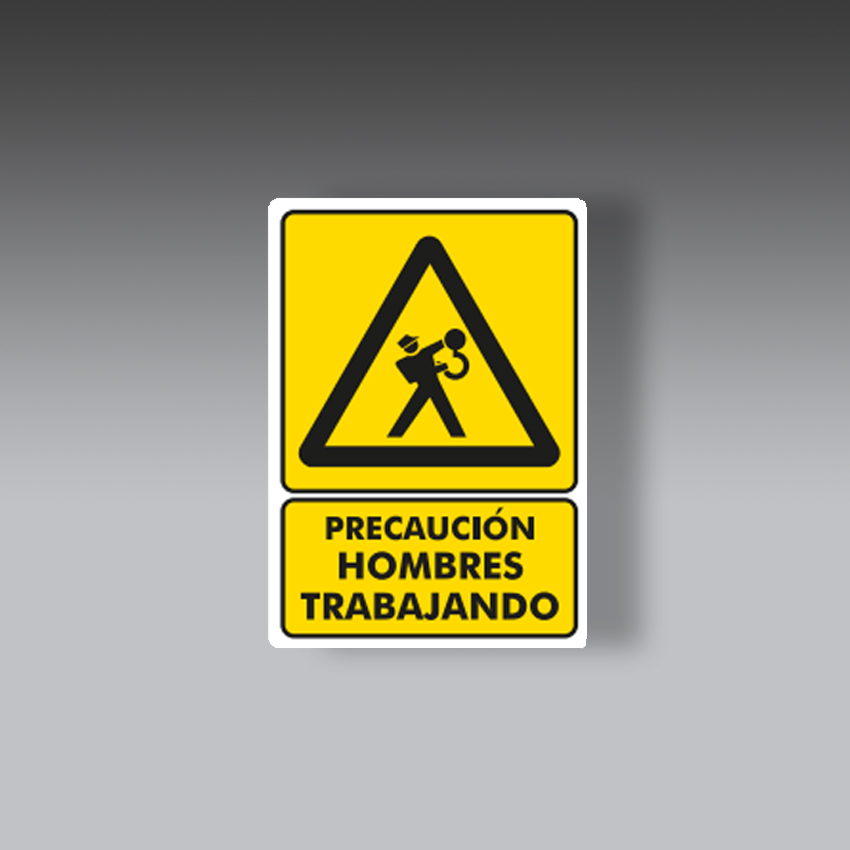 letreros para la seguridad industrial precaucion hombres trabajando modelo modelo 429 marca extinpar