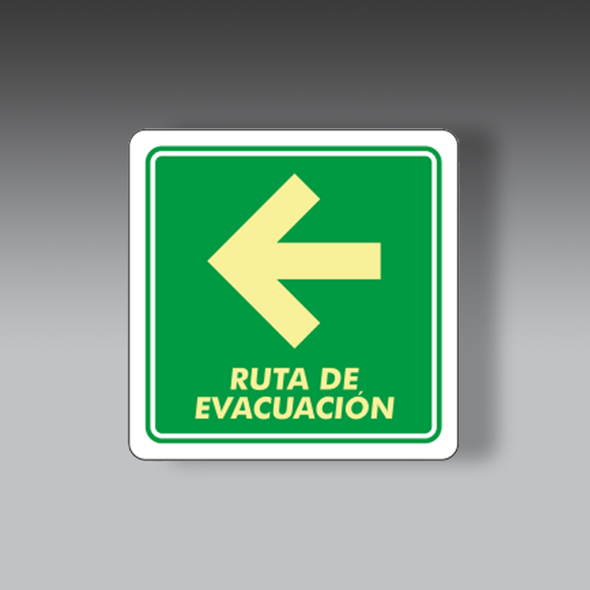letreros para la seguridad industrial ruta de evacuacion izquierda con texto 20x20cm modelo modelo 128 marca extinpar letreros de seguridad industrial ruta de evacuacion izquierda con texto 20x20cm modelo modelo 128 marca extinpar