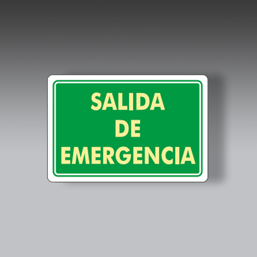 letreros para la seguridad industrial salida de emergencia solo texto 30x45cm modelo modelo 106 marca extinpar
